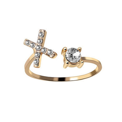 Adjustable initial ring – Gold / X