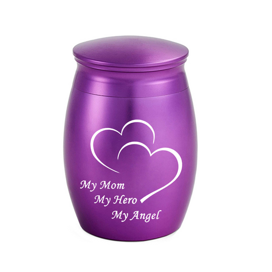 Keepsake Urn for Ashes – My Mom Heart Aluminum Mini, 4 × 3 cm – view 2