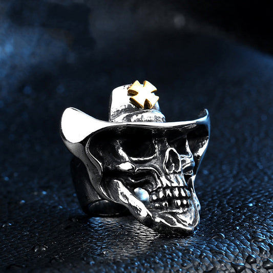 Cowboy Skull Ring – Stainless Steel, Sizes 7–13 – view 2