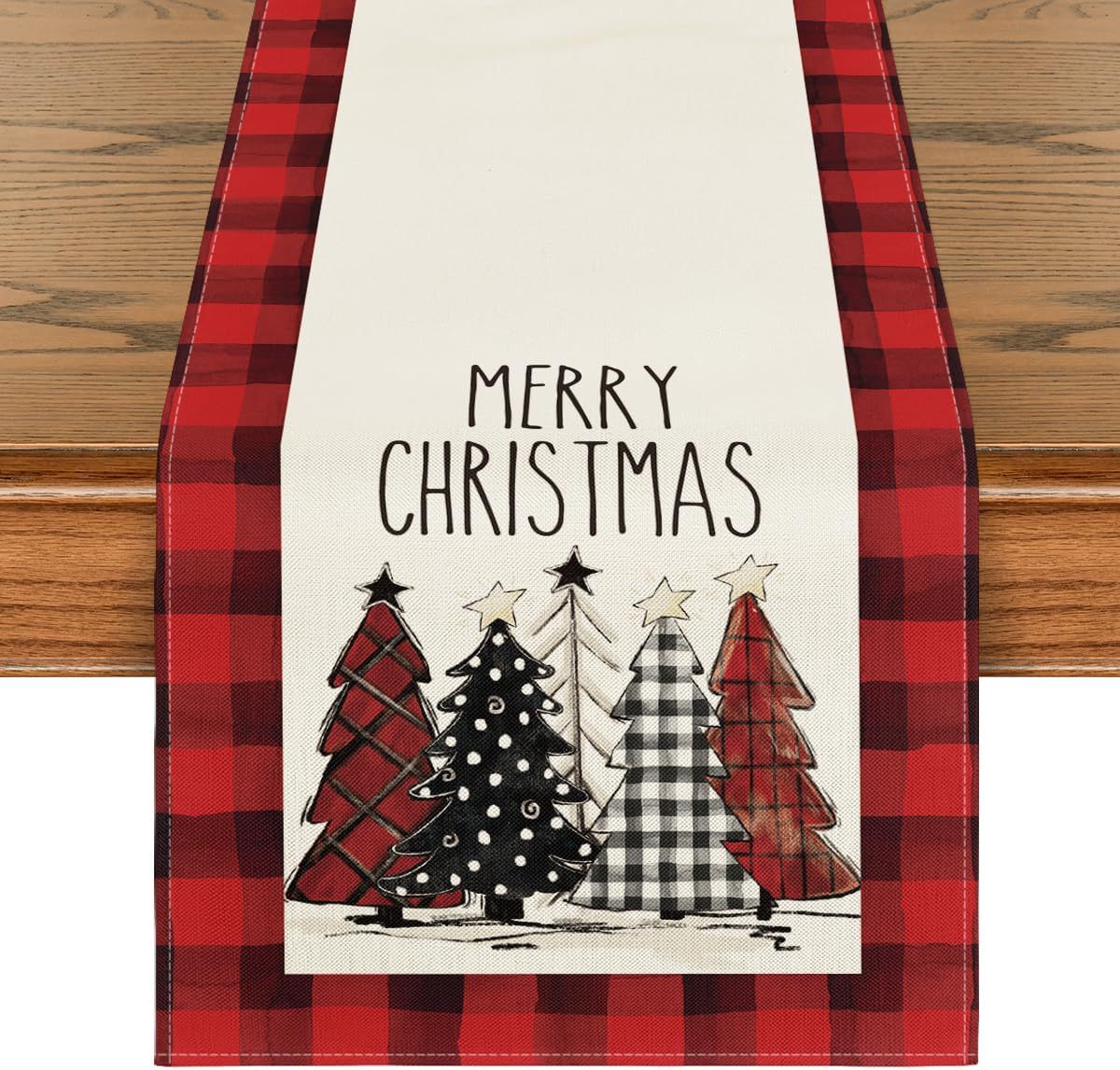 Christmas Tree Table Runner – 13 × 72 in – Design 7