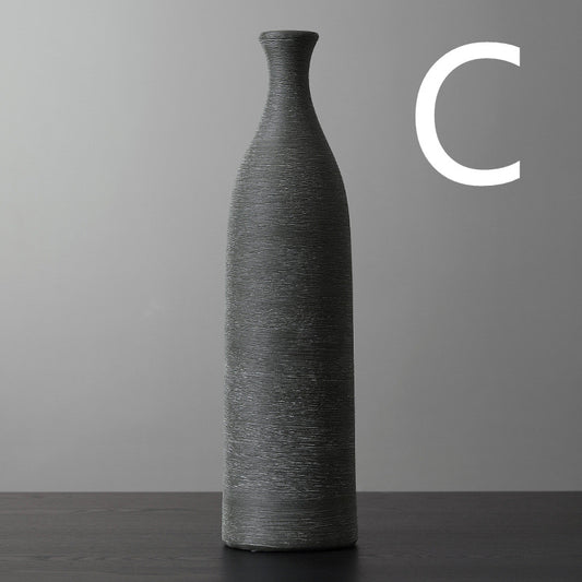 Tall Matte Ceramic Bottle Vase – view 3