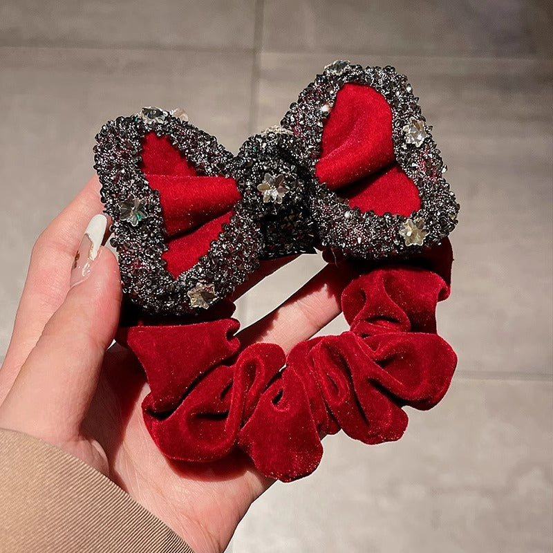 Velvet Sparkle Bow Scrunchie – view 5