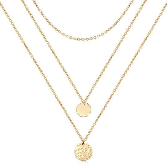 Layered Coin Choker Necklace – Gold-Tone, 3 Chains