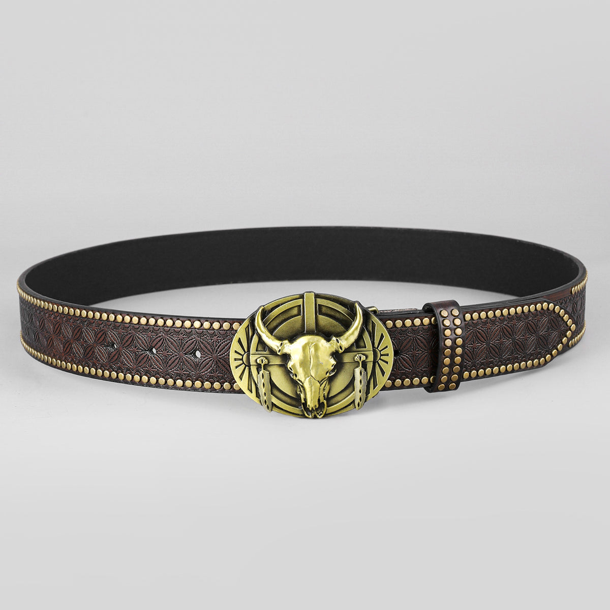 Longhorn Studded Western Belt – 4 Buckle Styles – view 4