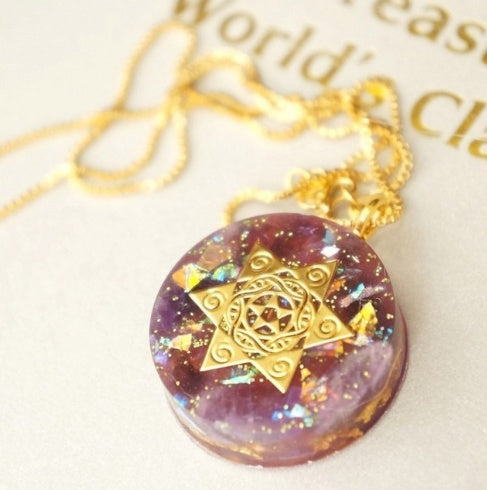 Purple Soft-Glow Statement Necklace — product photo 8 | Organic Truth