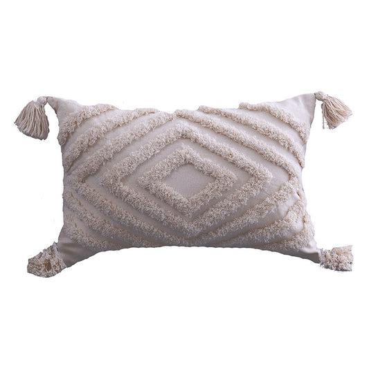 Tufted Boho Pillow Cover with Tassels – view 2
