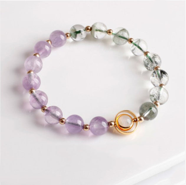 Purple Soft-Glow Bead Bracelet – Polished Stack — product photo 5 | Organic Truth