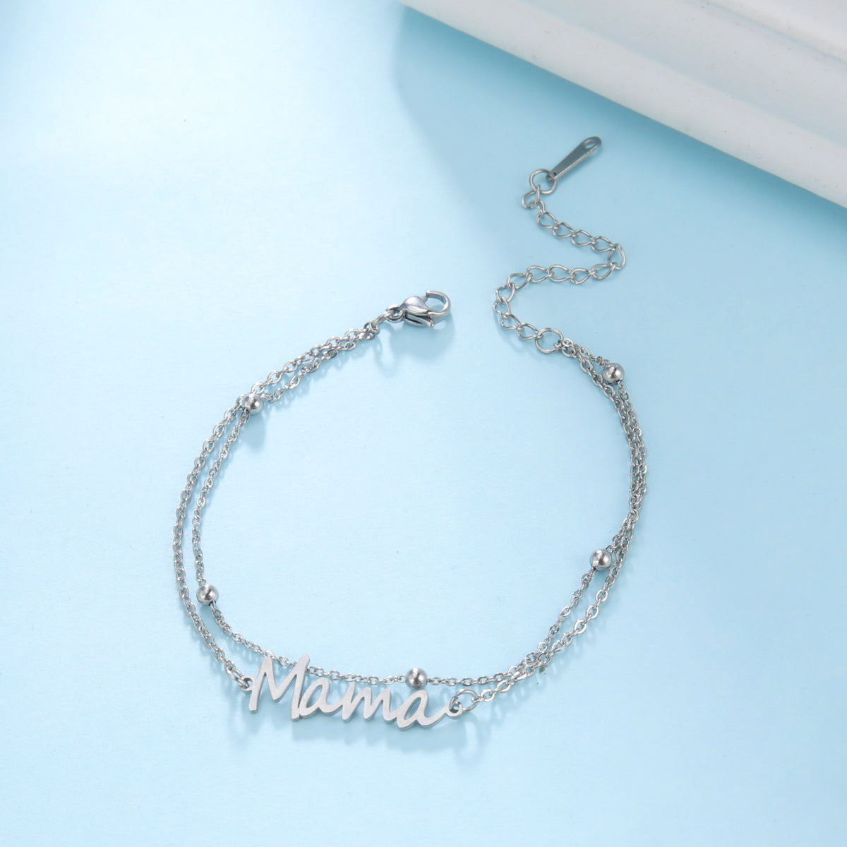 Layered Mama Bracelet – Double Chain Mama Gift – view 3