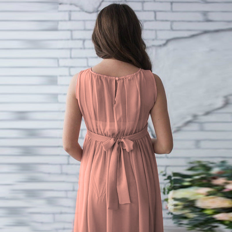 Sleeveless Chiffon Maternity Maxi Gown – Baby Shower Dress – view 2