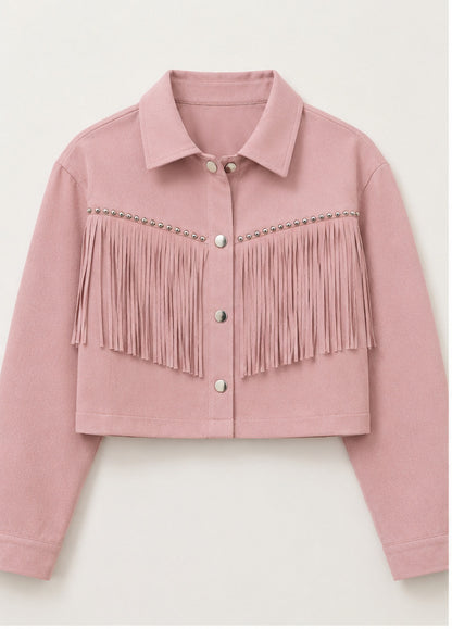 Cropped Fringe Jacket – Studded Yoke, 6 Colors – view 4