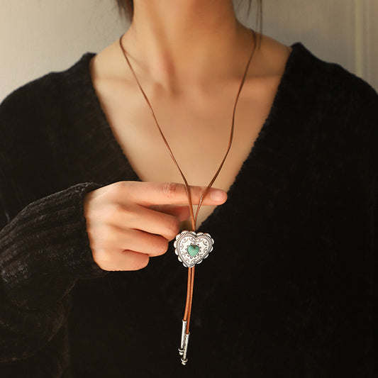 Blue-Green Glow cross necklace: Blue-Green Glow Cross or Heart Pendant Cord Necklace
