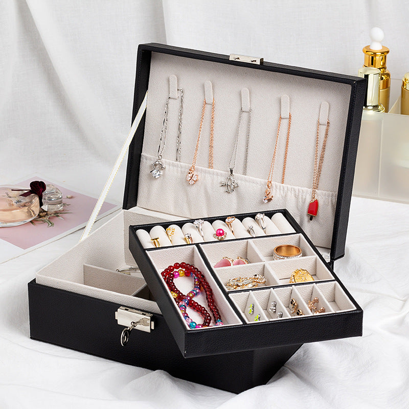 Two-Tier Faux Leather Jewelry Box – view 6