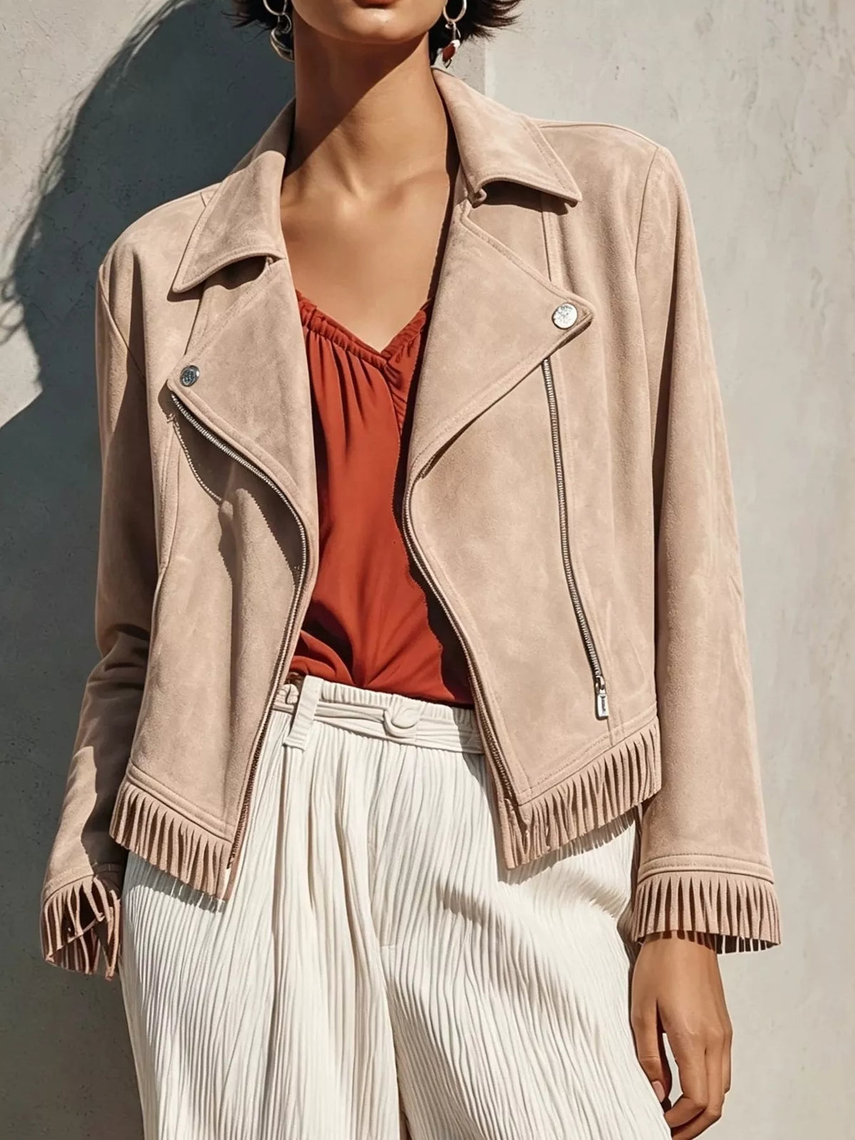 Fringe Jacket Zip Up — view 3