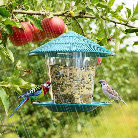 Hexagon Roof Hanging Bird Feeder