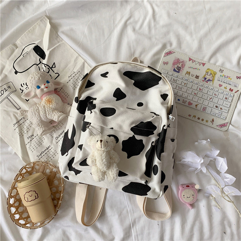 Cow Print Bag – Women's Canvas Backpack – view 5