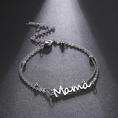 Layered Mama Bracelet – Double Chain Mama Gift – view 7