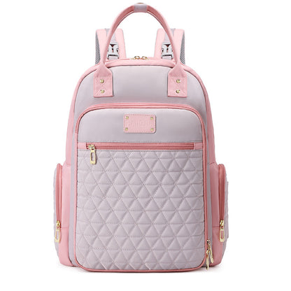 Diaper Bag Backpack – Oxford, Stroller Straps, 2 Colors – Pink