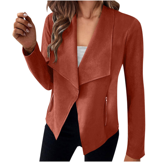 Faux Suede Jacket – Women's Classic Short, 10 Colors – view 2