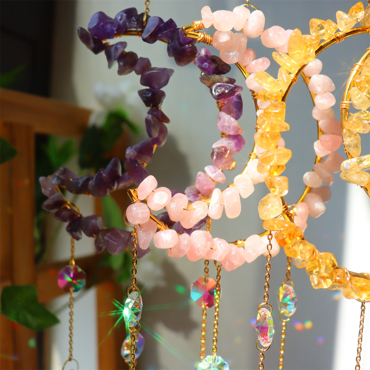 Crescent Moon Window Pendant – Celestial Suncatcher | Organic Truth — image 9