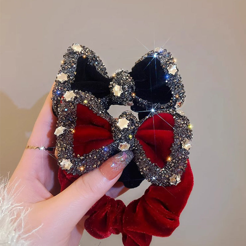 Velvet Sparkle Bow Scrunchie – view 3
