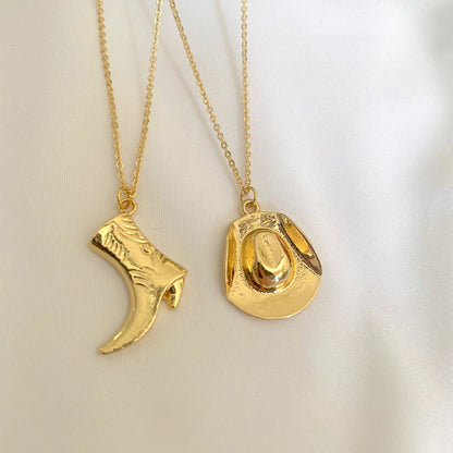Cowboy boot and hat necklace set – detail view 3