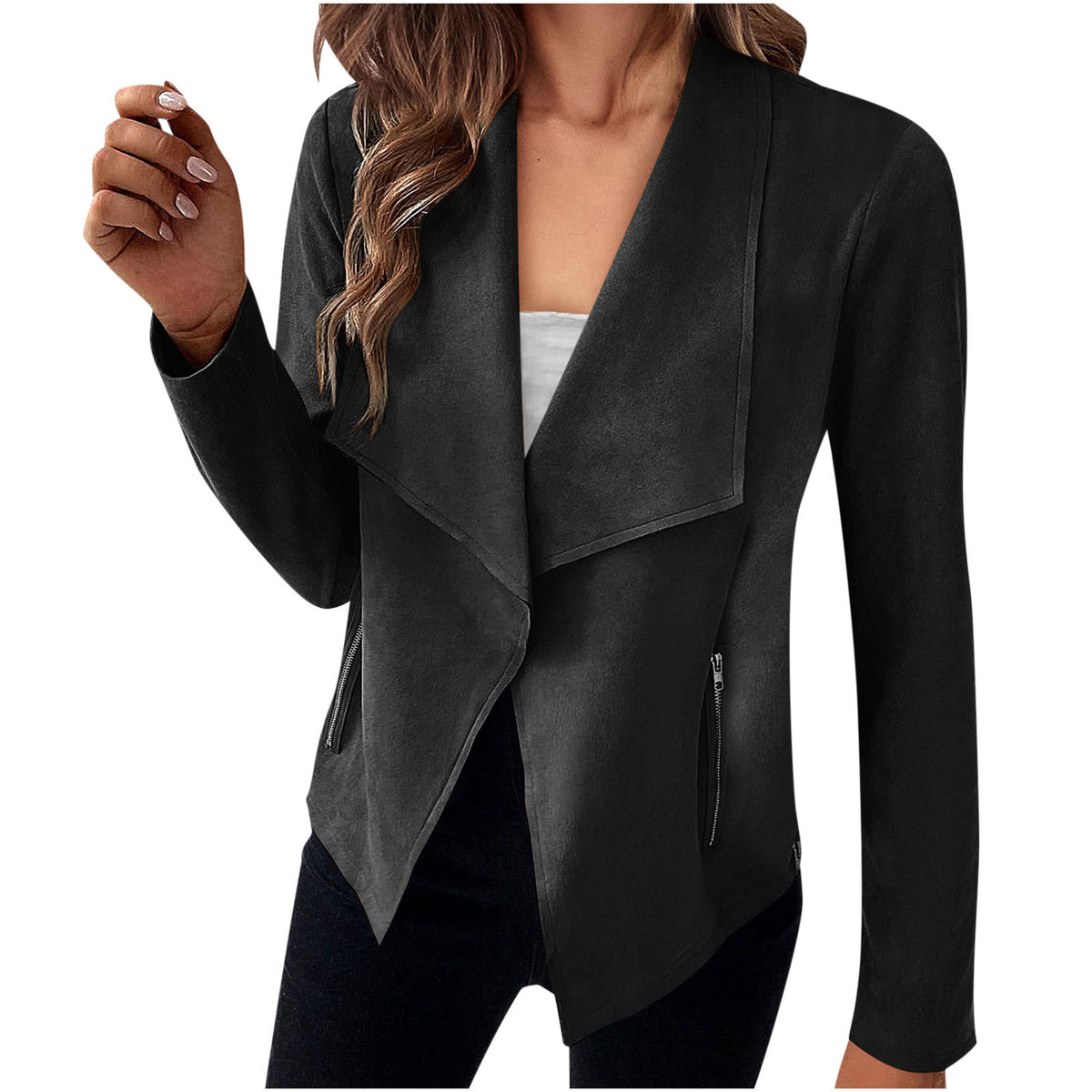 Faux Suede Jacket – Women's Classic Short, 10 Colors – view 5