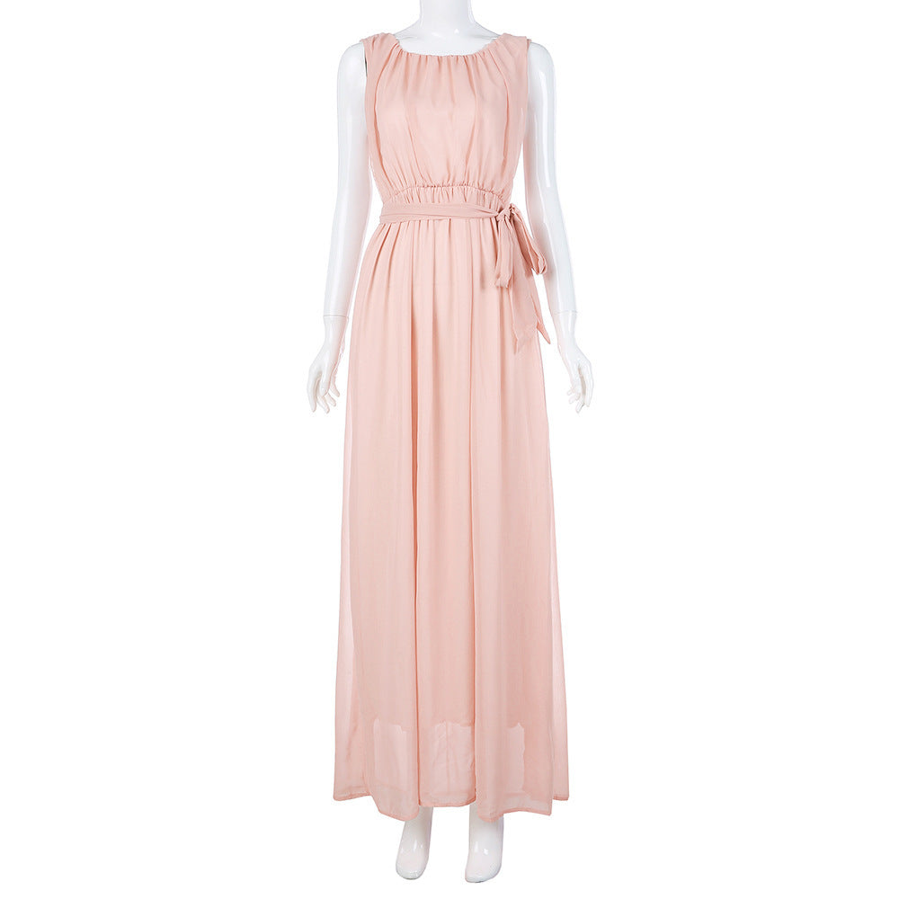 Sleeveless Chiffon Maternity Maxi Gown – Baby Shower Dress – view 3