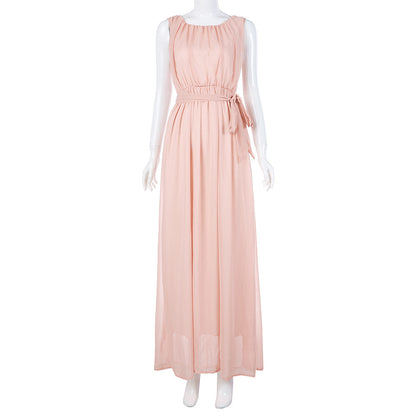 Sleeveless Chiffon Maternity Maxi Gown – Baby Shower Dress – view 3