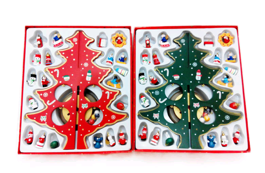 Wooden Tabletop Christmas Tree with Mini Ornaments – view 4