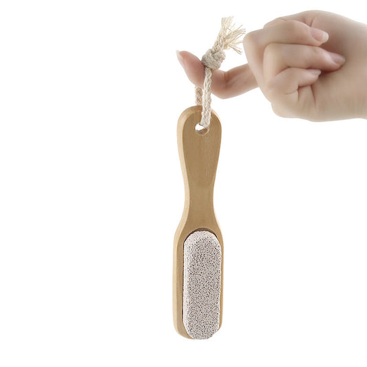 Wooden Pumice Foot Paddle with Rope Loop