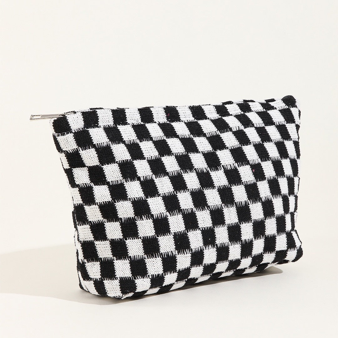 Checkered Knit Makeup Bag – 9 Colors – view 6
