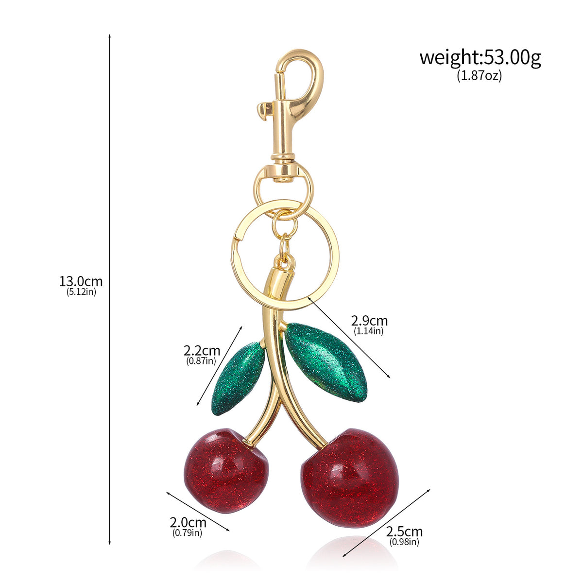 Glitter Cherry Bag Charm Keychain – 8 Styles – view 9