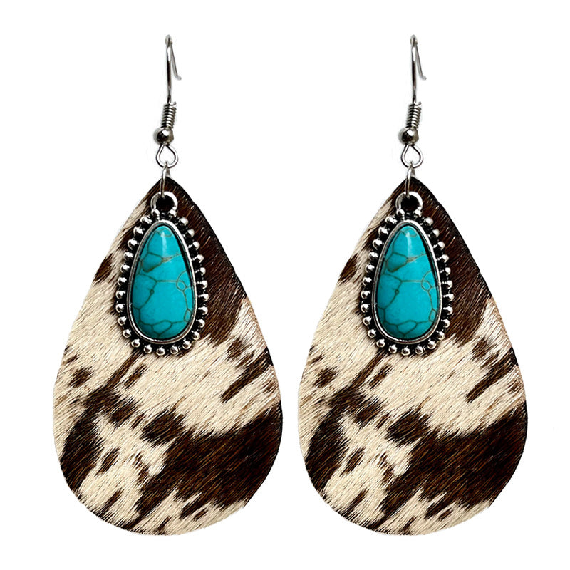 Animal-print teardrop earrings – detail view 6