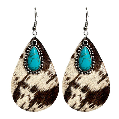 Animal-print teardrop earrings – detail view 6