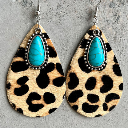 Animal-print teardrop earrings – detail view 5
