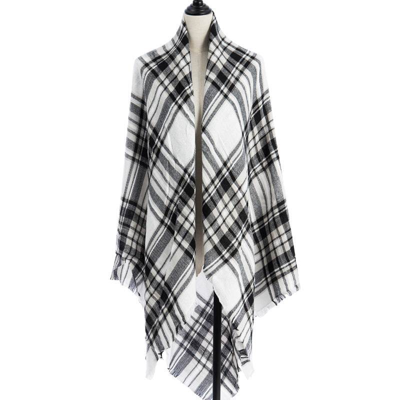 Plaid Square Blanket Scarf – 55 × 55 in – view 9