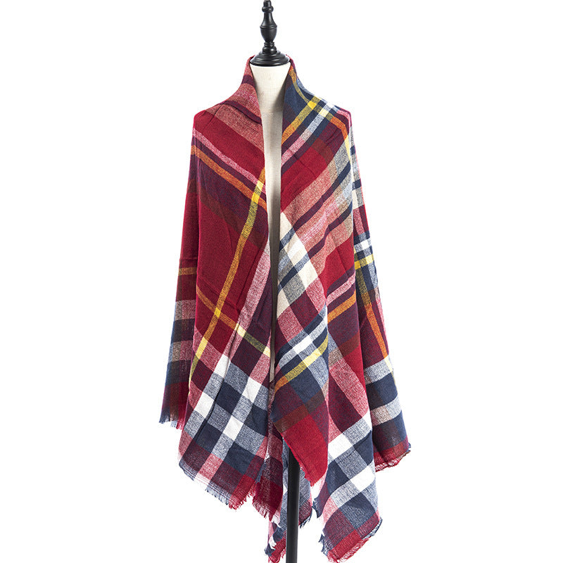 Plaid Square Blanket Scarf – 55 × 55 in – view 7