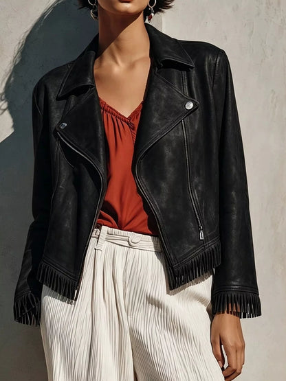 Fringe Jacket Zip Up
