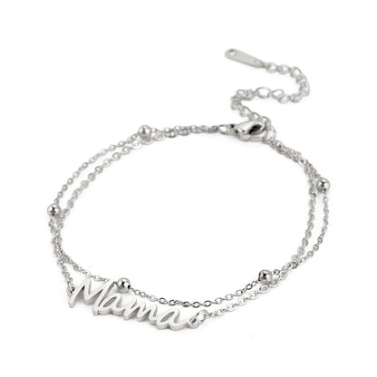 Layered Mama Bracelet – Double Chain Mama Gift – view 10