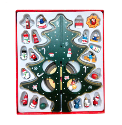 Wooden Tabletop Christmas Tree with Mini Ornaments – view 3