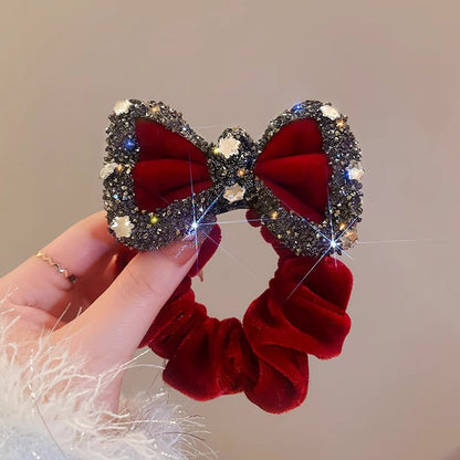 Velvet Sparkle Bow Scrunchie – view 4