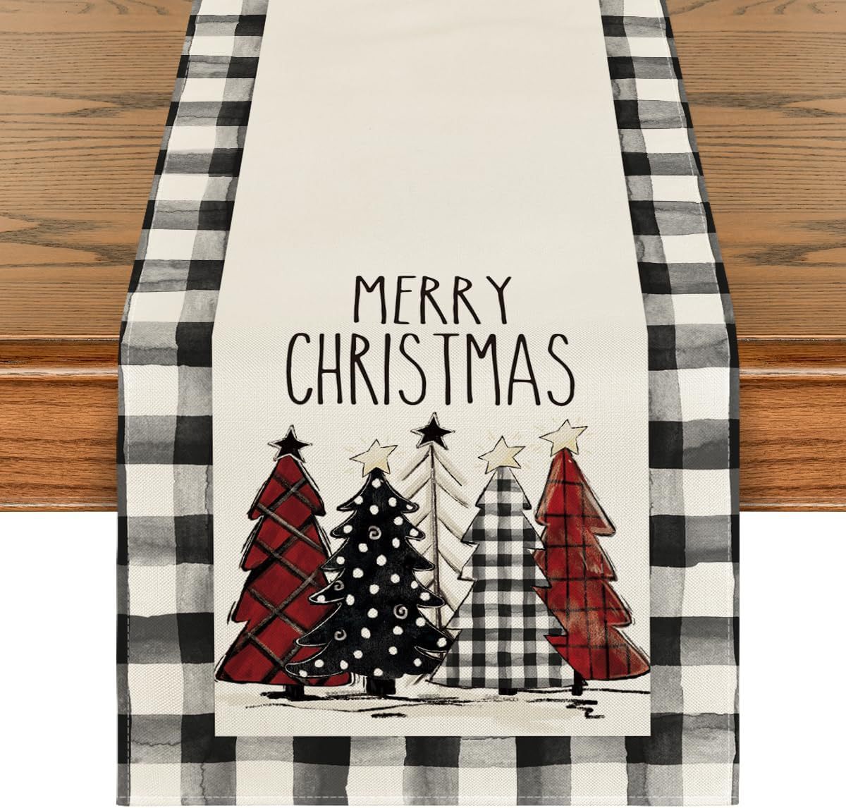 Christmas Tree Table Runner – 13 × 72 in – Design 14