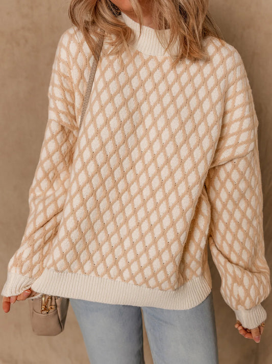 Mock Neck Sweater – Textured Knit
