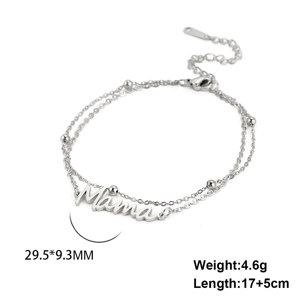 Layered Mama Bracelet – Double Chain Mama Gift – view 13