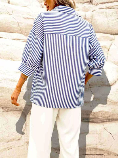 Striped Button-Down Shirt — view 4