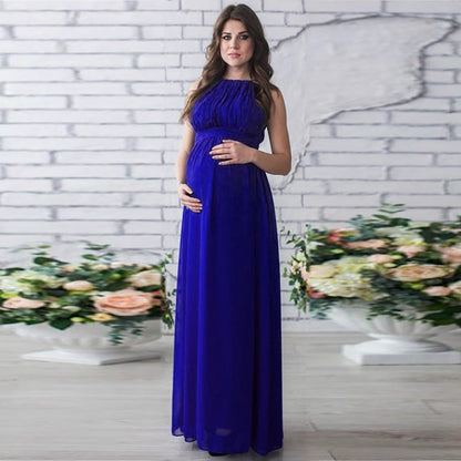 Sleeveless Chiffon Maternity Maxi Gown – Baby Shower Dress – view 4