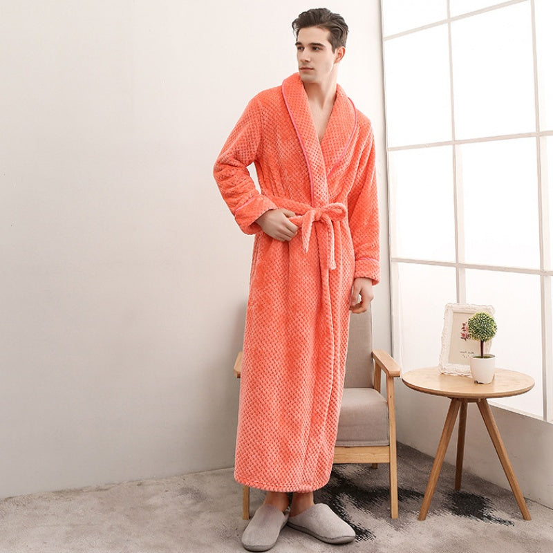 Long Plush Fleece Bathrobe – Men's & Women's – view 7