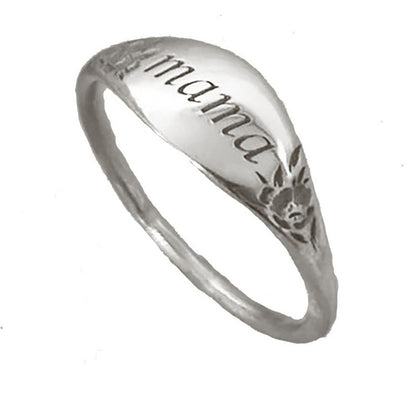 Engraved Mama Flower Ring – Mama Gift – view 3