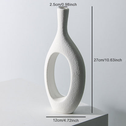 Matte Ceramic Hollow Vase – 4 Shapes – view 3