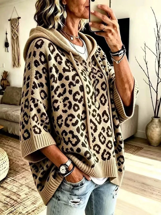 Leopard Hooded Sweater – Drawstring